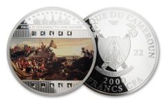 2022 Cameroon 2000 Francs 1-oz Silver Battle of Yorktown Colorized Proof
