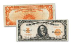 1922 $10 GOLD CERTIFICATE CURRENCY NOTE VF