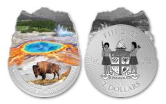 Fiji 2022 $2 1oz Silver Yellowstone Colorized BU
