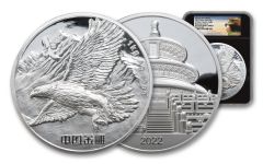 2022 China 1-Kilo Silver Golden Eagle Proof NGC PF70UC First Day of Issue w/BC & Golden Eagle Label