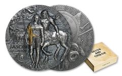 2022 Niue $5 2-oz Silver Argonauts: Jason and Chiron Antiqued Coin