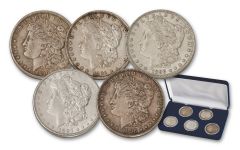 5PC 1890-1898-P $1 MORGAN SILVER XF SET