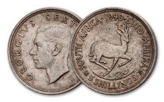 South Africa 1948-1950 5 Shillings Springbox VF/XF