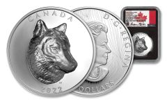 Canada 2022 1oz Silver Wolf Extraordinary High Relief $25 Coin NGC PF70 UC FDI Black Core Exclusive Taylor Signed Label