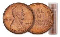 50PC 1944-S LINCOLN WHEAT CENT BU ROLL