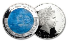 Solomon Islands 2023 $25 5oz Silver Mother of Pearl Gustave Eiffel Proof