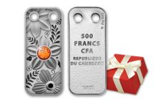 2022 Cameroon 500 Francs 10-gm Silver Amber Pendant Proof