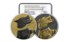 2022 Germania Mint 1-oz Silver Germania Beasts Fenrir Geminus Ennobled Medal 2-pc Set NGC MS70 First Releases
