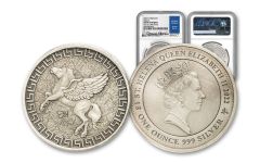 St Helena 2022 £1 1oz Silver Pegasus Antiqued NGC MS70 First Day of Issue w/ Jennie Norris Signature