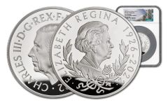 GB 2022 £500 5-oz Silver Her Majesty QEII NGC PF70UC First Releases w/Tower Bridge Label