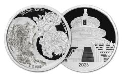2023 China 2-oz Silver Black Unicorn Proof 