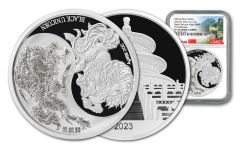 2023 China 2-oz Silver Black Unicorn Proof NGC PF70 First Releases