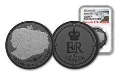 2022 Canada $20 1-oz Silver & Black Rhodium Elizabeth II Royal Cypher NGC PF70 First Releases w/Canada Label