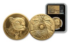 2023 South Africa 1-oz Gold Big 5 Series II Leopard NGC PF70UC First Day of Issue w/Honey Signature