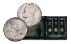 6PC WWII PDS Silver Nickel and Steel Penny Mint Mark Set