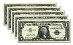 1957 $1 Silver Certificate Star Note 5-pc Set XF