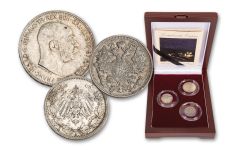 3PC 1894-1919 Silver Coins of Europes Last Royal Houses Box