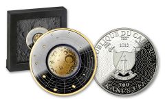 Cameroon 2023 17.5g Silver Solar Systems Moon Black Proof w/ OGP