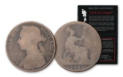 GB 1888 Bronze 1 Penny Queen Victoria - Jack the Ripper Story Album