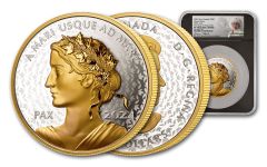Canada 2024 Peace Dollar Ultra High Relief 5oz Silver Gilt Proof $50 Coin NGC PF70 FDP Exclusive Taylor Signed Label
