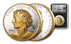 Canada 2024 Peace Dollar Ultra High Relief 1oz Silver Gilt Proof $1 Coin NGC PF70 FDP Exclusive Taylor Signed Label