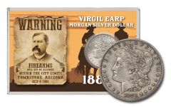 1880-S $1 MORGAN SILVER VIRGIL EARP XF 4X6