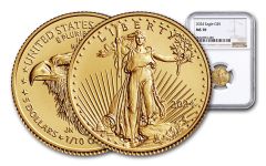 2024 $5 1/10oz American Gold Eagle NGC MS70 Brown Label