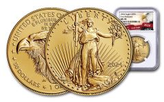 2024 $50 1 oz American Gold Eagle NGC MS70 First Releases Exclusive Eagle Label