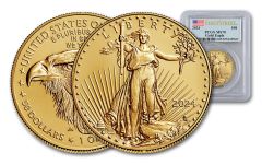 2024 $50 1 oz American Gold Eagle PCGS MS70 First Strike Flag Label