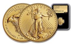 2024 $10 1/4 oz American Gold Eagle NGC MS70 First Day of Issue Exclusive Gold Foil Label Black Core