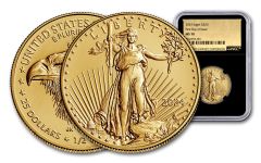 2024 $25 1/2 oz American Gold Eagle NGC MS70 First Day of Issue Exclusive Gold Foil Label Black Core