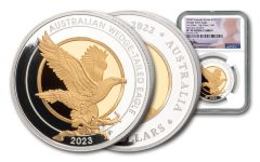 2023 Australia $75 1.5-oz Gold & Silver Bi-Metal Wedge-Tailed Eagle Proof NGC PF70 First Day of Issue w/Mercanti Signature
