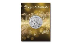 2024 $1 1oz Silver Eagle BU Congratulations Card