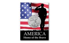 2024 $1 1oz Silver Eagle BU Patriotic Home of the Brave Card