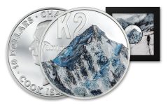 Cook Islands 2024 $10 2oz Silver Peaks K2 Colorized Proof