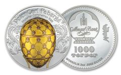 Mongolia 2024 1,000 MNT Peter Carl Faberge Imperial Coronation Egg Proof