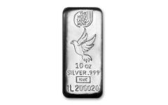 Israel 10oz Silver Dove of Peace Cast Bar