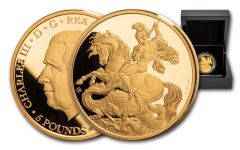 St. Helena 2023 £5 1oz Gold Masterpiece St. George & the Dragon Proof w/OGP