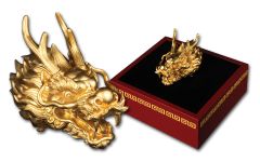 Samoa 2024 $5 3oz Silver 3D Dragon Head Gold Gilded Proof-Like