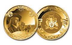 2024 Barbados $1 ¼-oz Silver Wild West Collection Buffalo Bill Gold-Gilded Proof-Like Coin