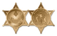 2024 Barbados $10 1-gm Gold Sheriff’s Star Proof-Like Coin