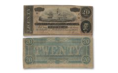 $20 1864 Confederate Currency Note Crisp Unc
