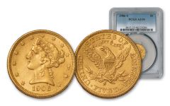 1906-S $5 LIBERTY GOLD PCGS AU55