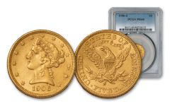 1906-S $5 LIBERTY GOLD PCGS MS60