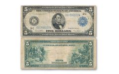 $5 1914 FEDERAL RESERVE CURRENCY NOTE AU