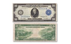 $10 1914 FEDERAL RESERVE CURRENCY NOTE AU