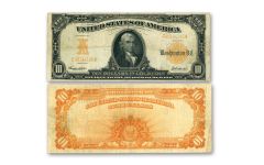 $10 1907 GOLD CERTIFICATE CURRENCY NOTE VF 