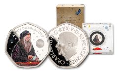 UK 2023 50p Silver Harry Potter Albus Dumbledore Proof Colorized 