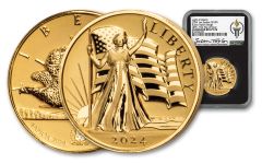 Samoa 2024 UHR Light of Liberty - Susan Taylor 1oz Gold Enhanced Reverse Proof $100 NGC PF70 BC FDI Exclusive Taylor Signed Label