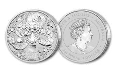 Australia 2024 $1 1oz Silver Lunar Year of the Dragon HR Proof Coin 